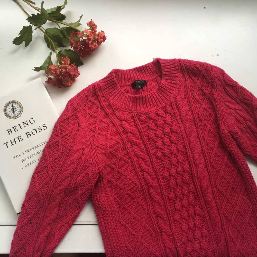 Talbots knit pink sweater